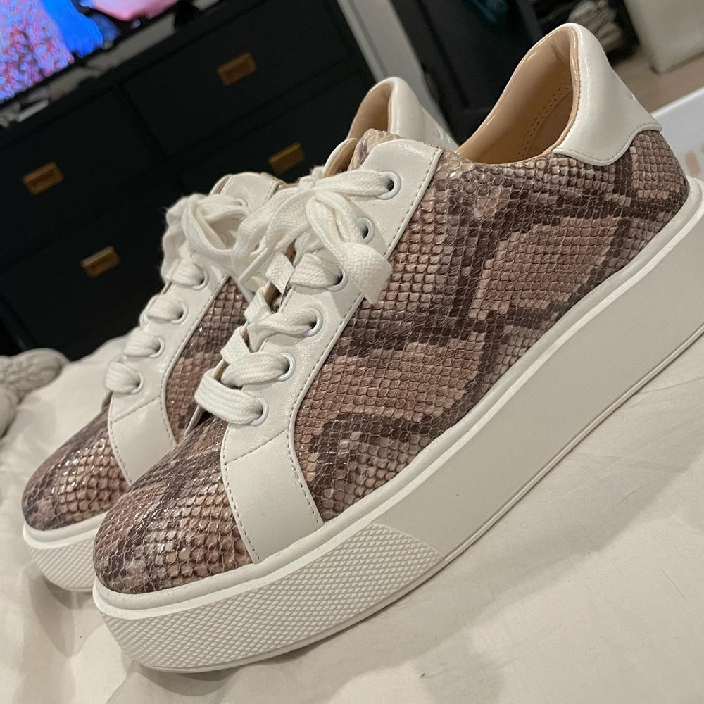 J LO Snakeskin Platform Sneakers